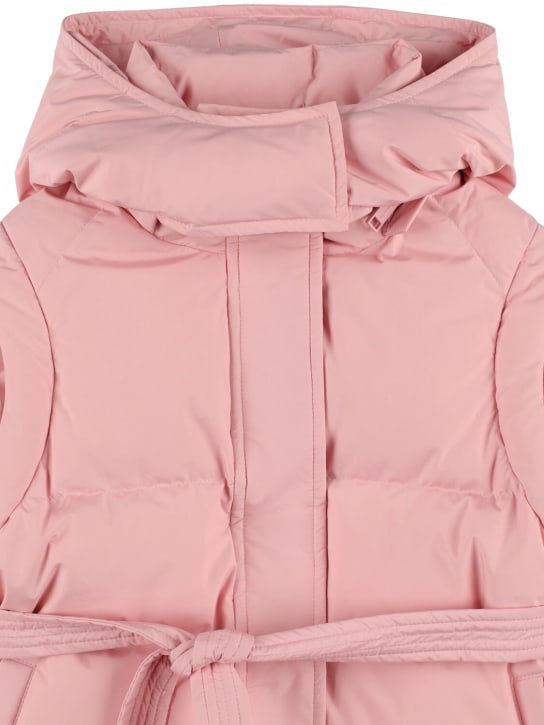 Yves Salomon Enfant: Long nylon down jacket - Pink - kids-girls_1 | Luisa Via Roma
