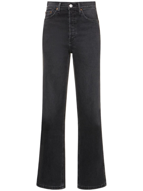 RE/DONE: Jeans loose fit de denim con cintura alta - Negro - women_0 | Luisa Via Roma