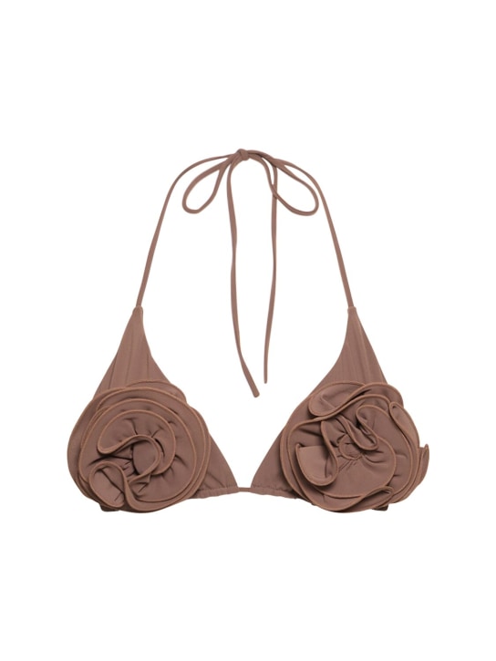 Magda Butrym: Triangle bikini top w/roses - women_0 | Luisa Via Roma