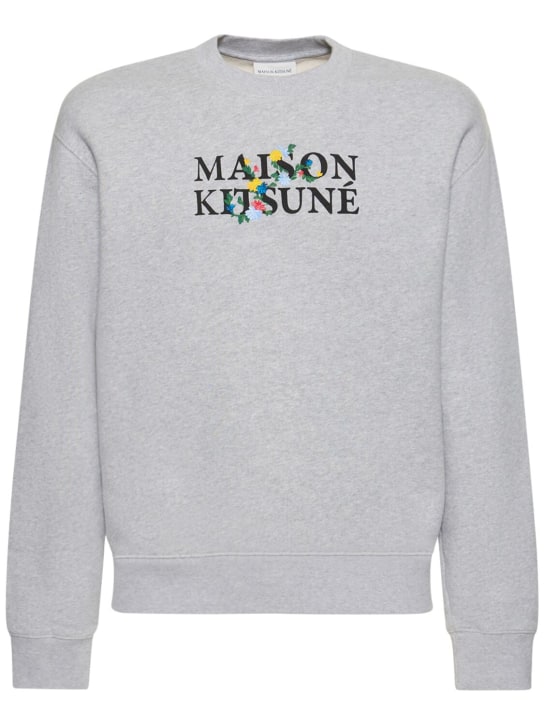 Maison Kitsuné: Maison Kitsune スウェットシャツ - ライトグレー - men_0 | Luisa Via Roma