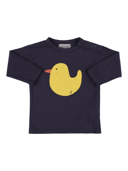 Bobo Choses: T-shirt en coton biologique imprimé - kids-girls_0 | Luisa Via Roma