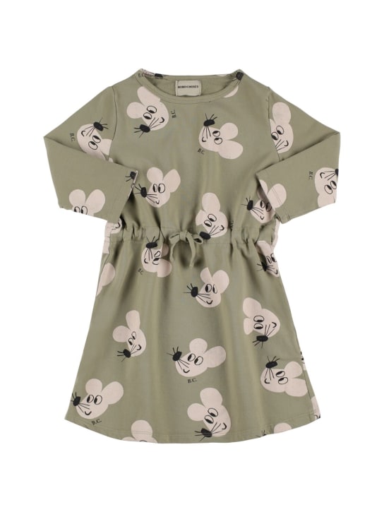 Bobo Choses: Printed organic cotton sweat dress - Grün - kids-girls_0 | Luisa Via Roma