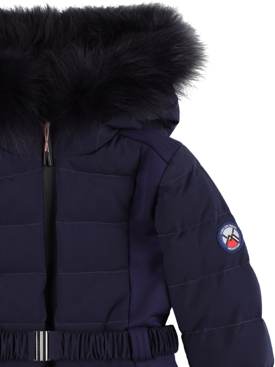 Yves Salomon Enfant: Daunenjacke aus Nylon - Dunkelblau - kids-girls_1 | Luisa Via Roma
