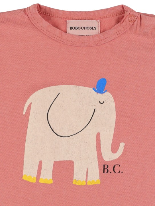 Bobo Choses: T-shirt en coton biologique imprimé éléphant - kids-girls_1 | Luisa Via Roma