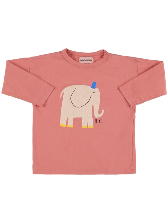 Bobo Choses: Elephant print organic cotton t-shirt - kids-girls_0 | Luisa Via Roma