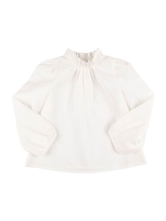 Bonpoint: Tallulah棉质衬衫 - 白色 - kids-girls_0 | Luisa Via Roma