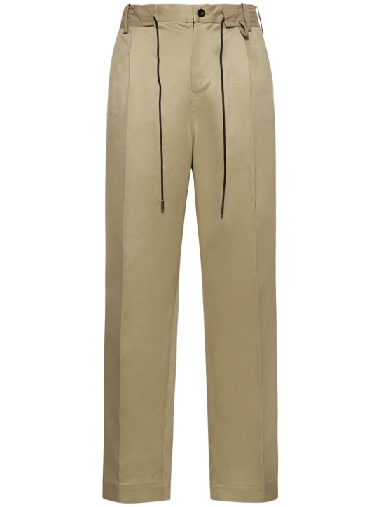Sacai: Pantaloni chino in cotone - Beige - men_0 | Luisa Via Roma