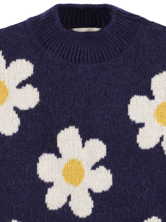 Bobo Choses: Daisy ウールブレンドセーター - ネイビー - kids-girls_1 | Luisa Via Roma