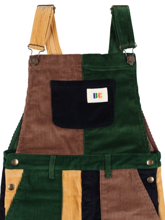 Bobo Choses: Color block cotton corduroy overalls - Multicolor - kids-boys_1 | Luisa Via Roma
