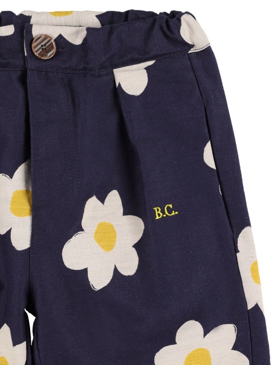 Bobo Choses: Printed cotton chino pants - Navy - kids-girls_1 | Luisa Via Roma