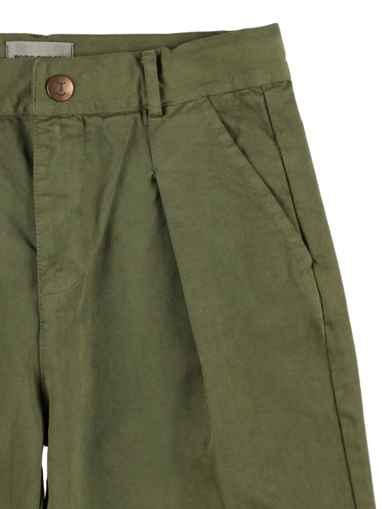 Bobo Choses: Printed logo cotton pants - Green - kids-boys_1 | Luisa Via Roma