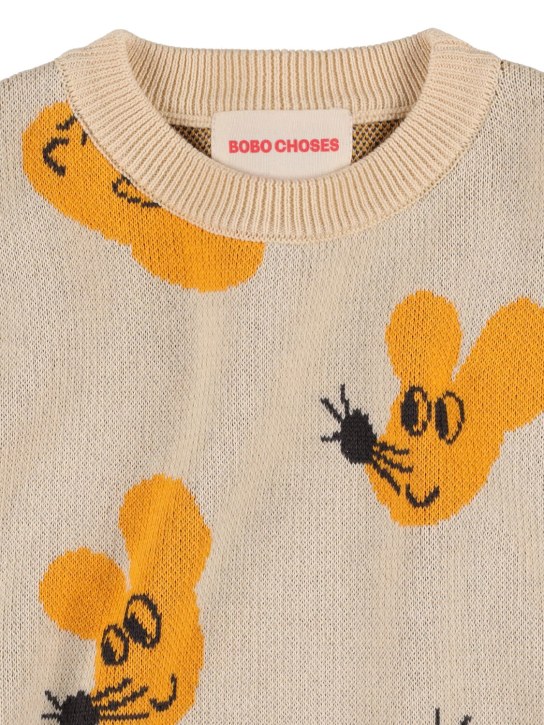 Bobo Choses: Suéter de algodón con estampado - Beige - kids-girls_1 | Luisa Via Roma