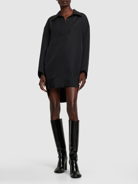 Khaite: Kal viscose blend mini dress - Siyah - women_1 | Luisa Via Roma