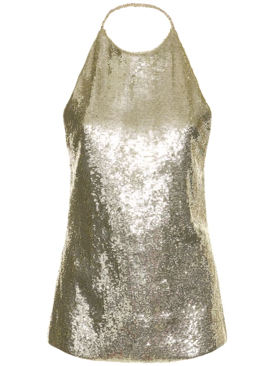 Gauchere: Haut dos nu en sequins sans manches - Or - women_0 | Luisa Via Roma