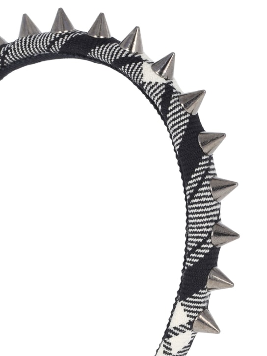 Alessandra Rich: Tartan headband w/ spikes - Multi/Silver - women_1 | Luisa Via Roma