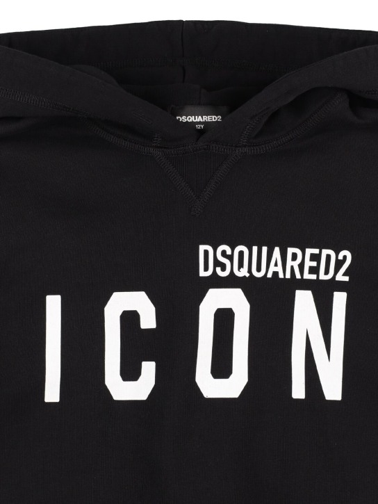 Dsquared2: Icon print cotton hoodie - kids-girls_1 | Luisa Via Roma