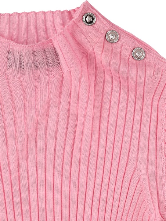 Versace: Ribbed wool sweater - Pink - kids-girls_1 | Luisa Via Roma