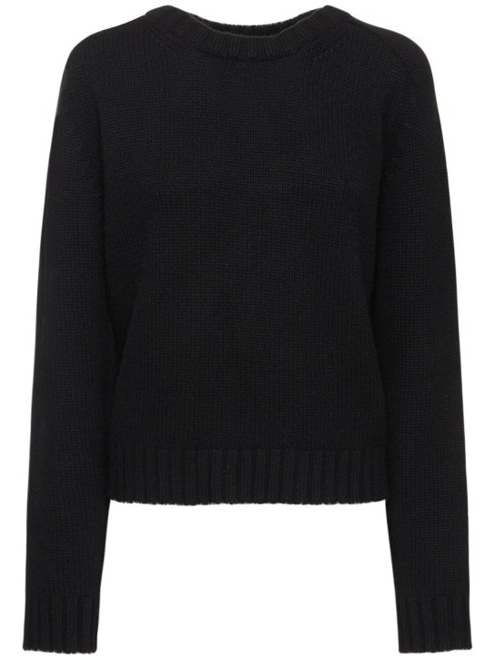 Khaite: Mae cashmere crewneck sweater - Siyah - women_0 | Luisa Via Roma