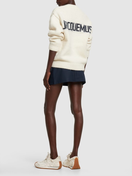 Jacquemus: La Maille Pavane wool blend logo sweater - White - women_1 | Luisa Via Roma