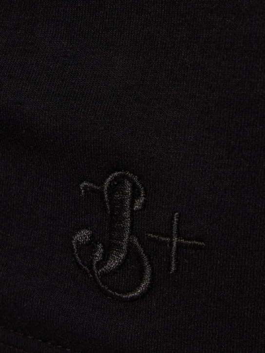 Jil Sander: Cotton stretch long sleeve t-shirt - Black - men_4 | Luisa Via Roma
