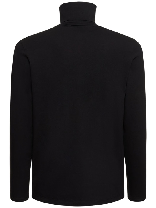 Jil Sander: Cotton stretch long sleeve t-shirt - Black - men_3 | Luisa Via Roma