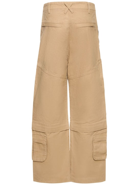 Entire Studios: Wide leg cotton cargo pants - Kahverengi - women_1 | Luisa Via Roma