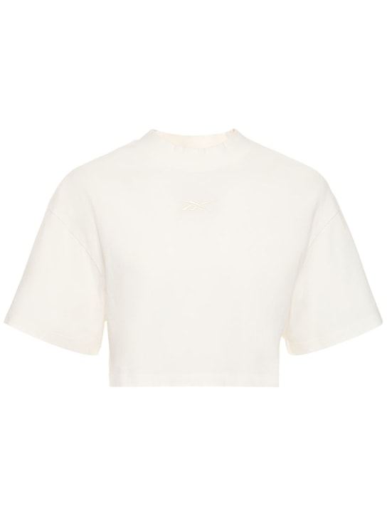 Reebok Classics: Cropped vector t-shirt - White - women_0 | Luisa Via Roma