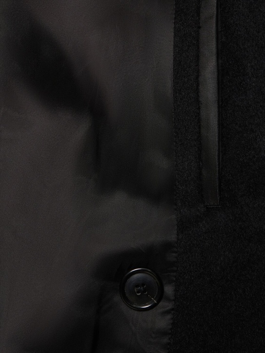 Our Legacy: Hairy mohair blend double breasted coat - men_5 | Luisa Via Roma