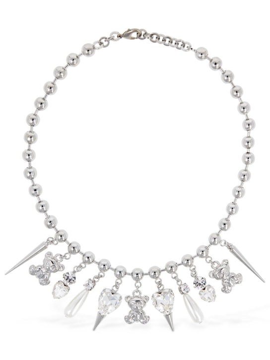 Alessandra Rich: Chain necklace w/ charms - Gümüş - women_0 | Luisa Via Roma