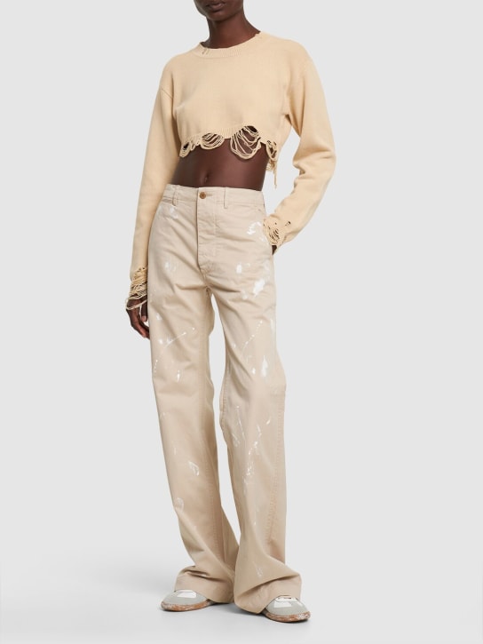 R13: Jeans baggy con cintura baja - Beige - women_1 | Luisa Via Roma