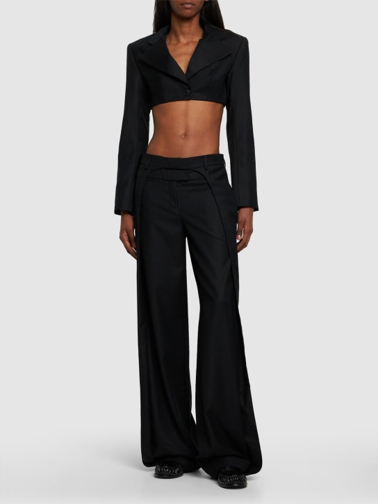 Aya Muse: Stok wool cropped blazer - Black - women_1 | Luisa Via Roma