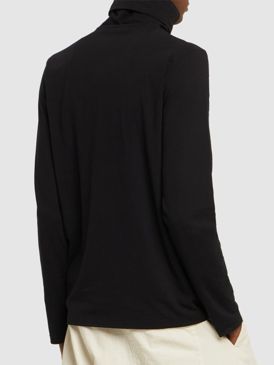 Jil Sander: Cotton stretch long sleeve t-shirt - Black - men_2 | Luisa Via Roma