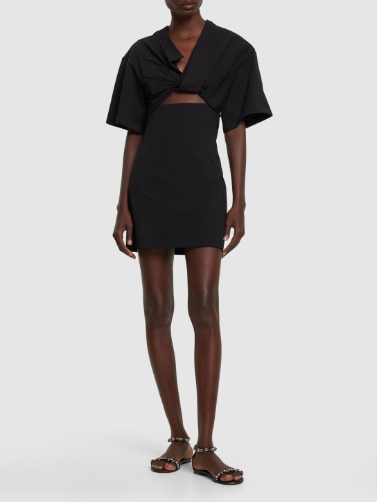 Jacquemus: La Robe Tshirt Bahia cotton mini dress - women_1 | Luisa Via Roma