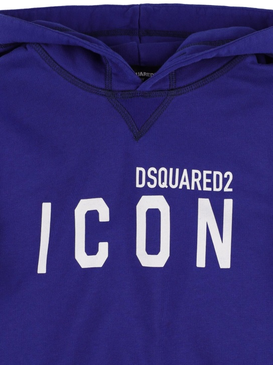 Dsquared2: Sweat en coton imprimé à capuche Icon - kids-boys_1 | Luisa Via Roma
