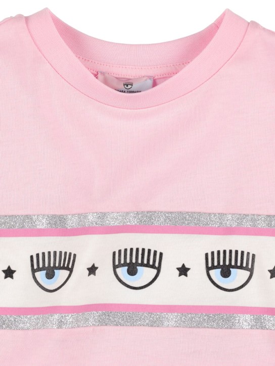 Chiara Ferragni: T-shirt in jersey di cotone con stampa - Rosa - kids-girls_1 | Luisa Via Roma