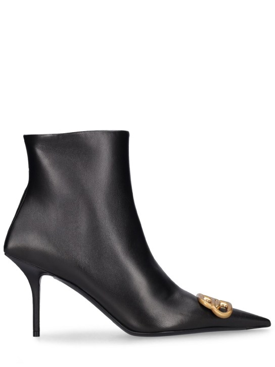 Balenciaga: 80mm BB Square Knife leather boots - Black - women_0 | Luisa Via Roma