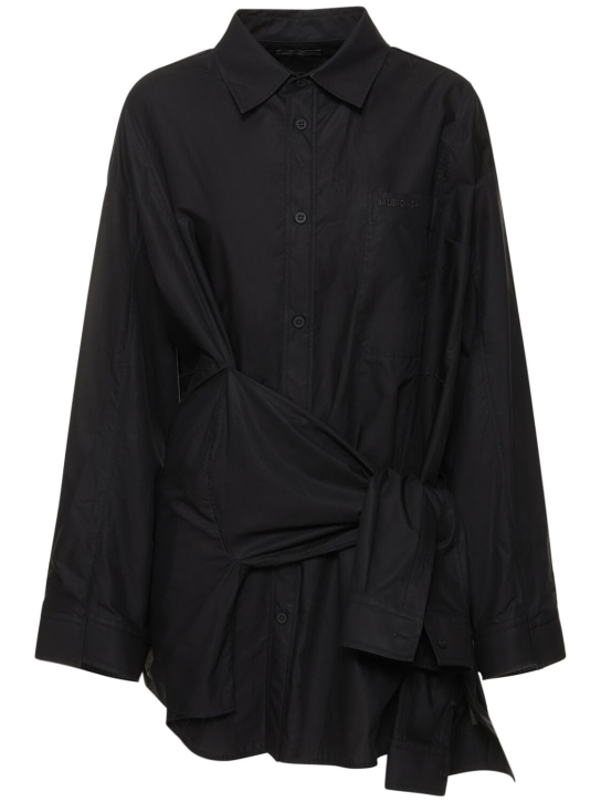 Balenciaga: Robe en popeline de coton - Noir - women_0 | Luisa Via Roma