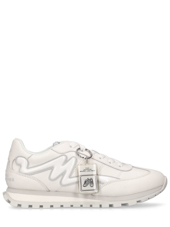 Marc Jacobs: The leather jogger sneakers - Beyaz - women_0 | Luisa Via Roma