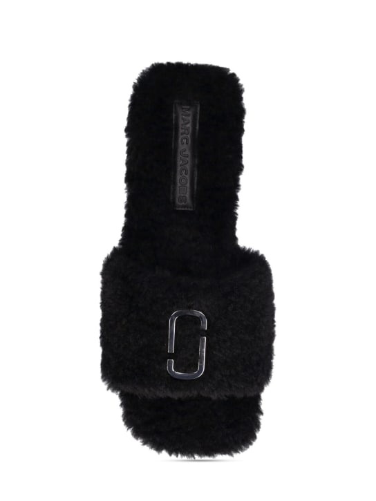 Marc Jacobs: The J Marc faux teddy sandals - Black - women_5 | Luisa Via Roma