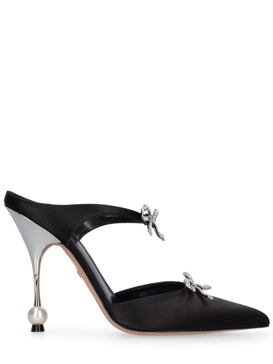 Giambattista Valli: 105mm Satin high heel mules - Black - women_0 | Luisa Via Roma