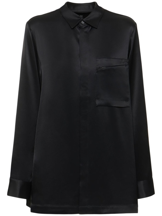 Y-3: 科技织物衬衫 - 黑色 - women_0 | Luisa Via Roma