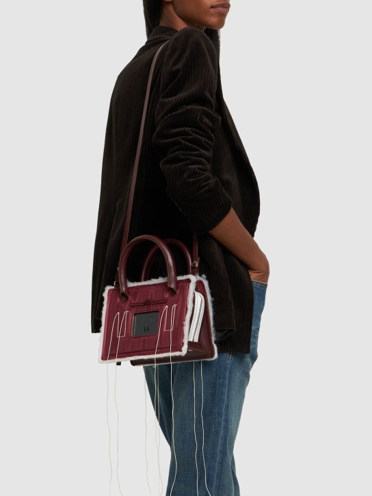 Dentro: Mini Otto top handle bag - Moiree Bordeaux - women_1 | Luisa Via Roma