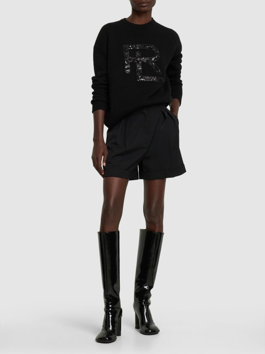 Ralph Lauren Collection: Suéter de punto de cashmere con lentejuelas - Negro - women_1 | Luisa Via Roma
