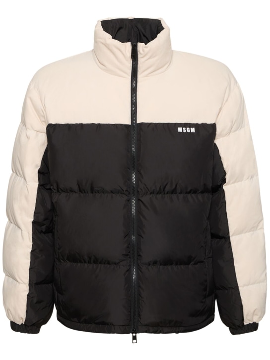 MSGM: Color block nylon down jacket - men_0 | Luisa Via Roma