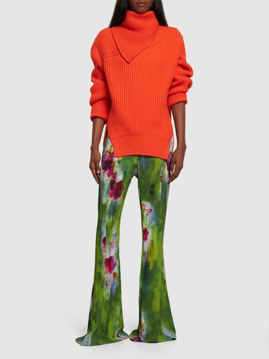 Jil Sander: Superfine knit wool sweater - Orange - women_1 | Luisa Via Roma