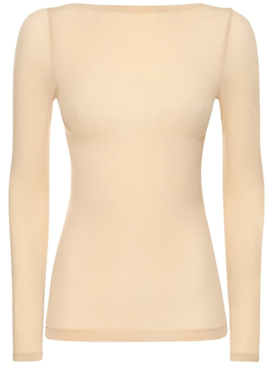 Wolford: Buenos Aires stretch jersey top - Nude - women_0 | Luisa Via Roma