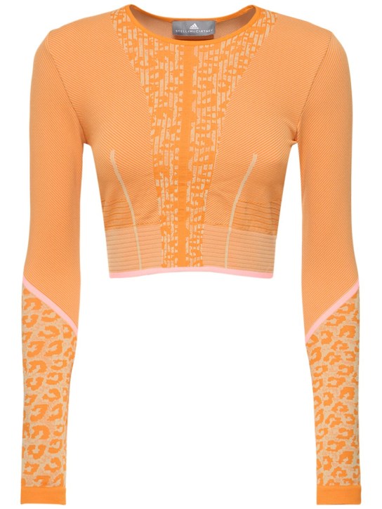 adidas By Stella McCartney: Recycelter Sport-Oberteil „True Strenght“ - Orange - women_0 | Luisa Via Roma