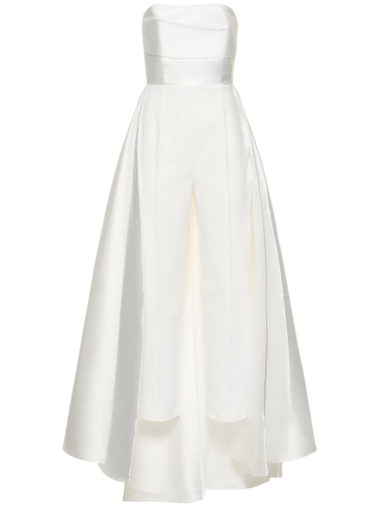 Solace London: Astra twill sleeveless jumpsuit - White - women_0 | Luisa Via Roma
