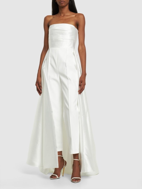 Solace London: Astra twill sleeveless jumpsuit - White - women_1 | Luisa Via Roma