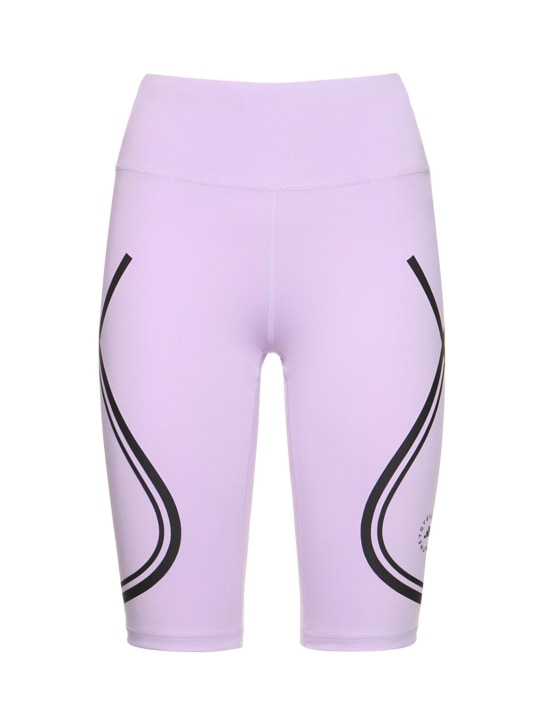 adidas By Stella McCartney: High waist biker shorts - Violet - women_0 | Luisa Via Roma